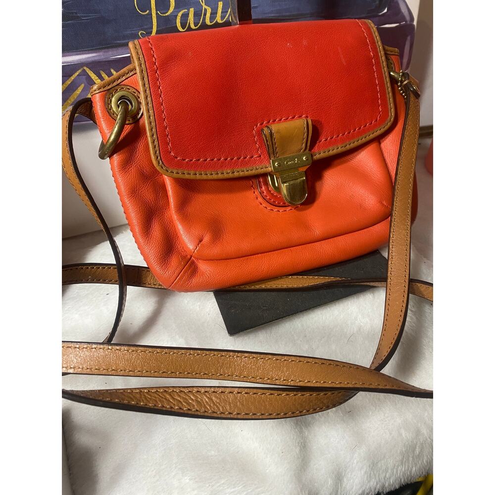 GUC Coach Poppy Colorblock Leather Flap Crossbody Bag - Picture 3 of 10